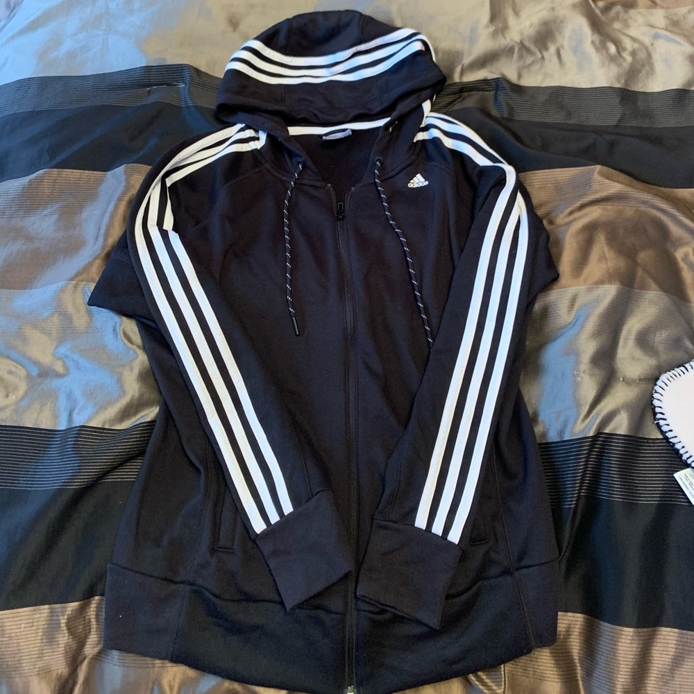Black Adidas zip up sweatshirt